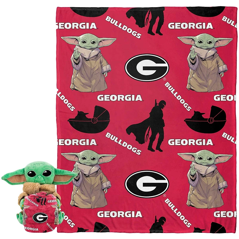 Northwest x Disney Georgia Bulldogs Grogu Hugger Ensemble oreiller et jeté au toucher soie