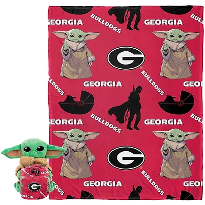 Northwest x Disney Georgia Bulldogs Grogu Hugger Ensemble oreiller et jeté au toucher soie