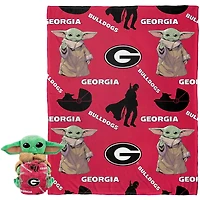 Northwest x Disney Georgia Bulldogs Grogu Hugger Ensemble oreiller et jeté au toucher soie