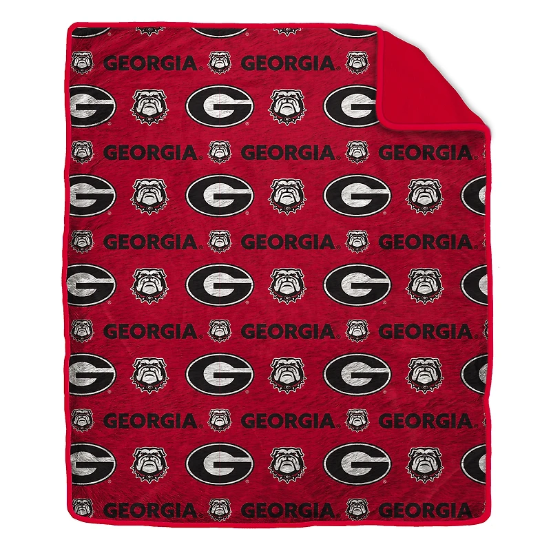 Couverture en fausse fourrure Pegasus Georgia Bulldogs ton sur ton 60" x 70"