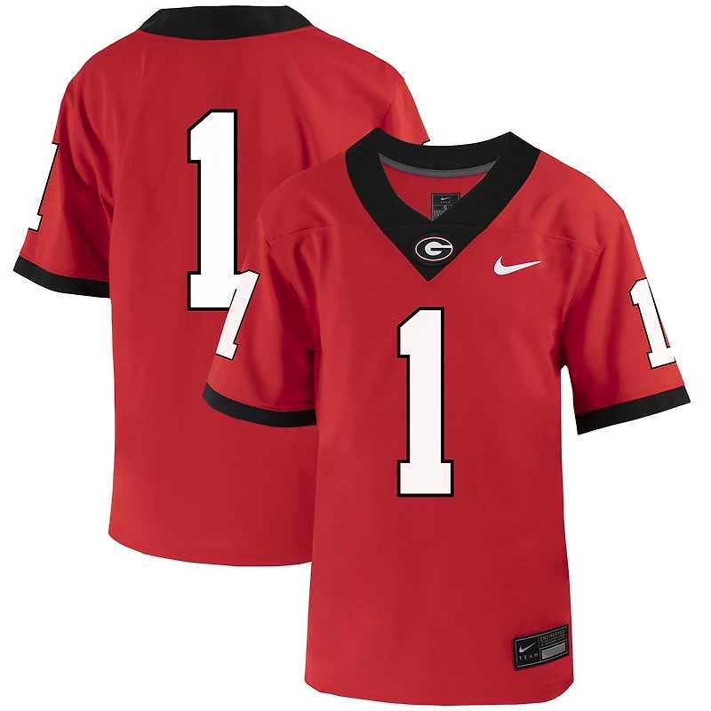 Maillot de football réplique intouchable Nike des Bulldogs Géorgie pour enfants d'âge préscolaire, rouge