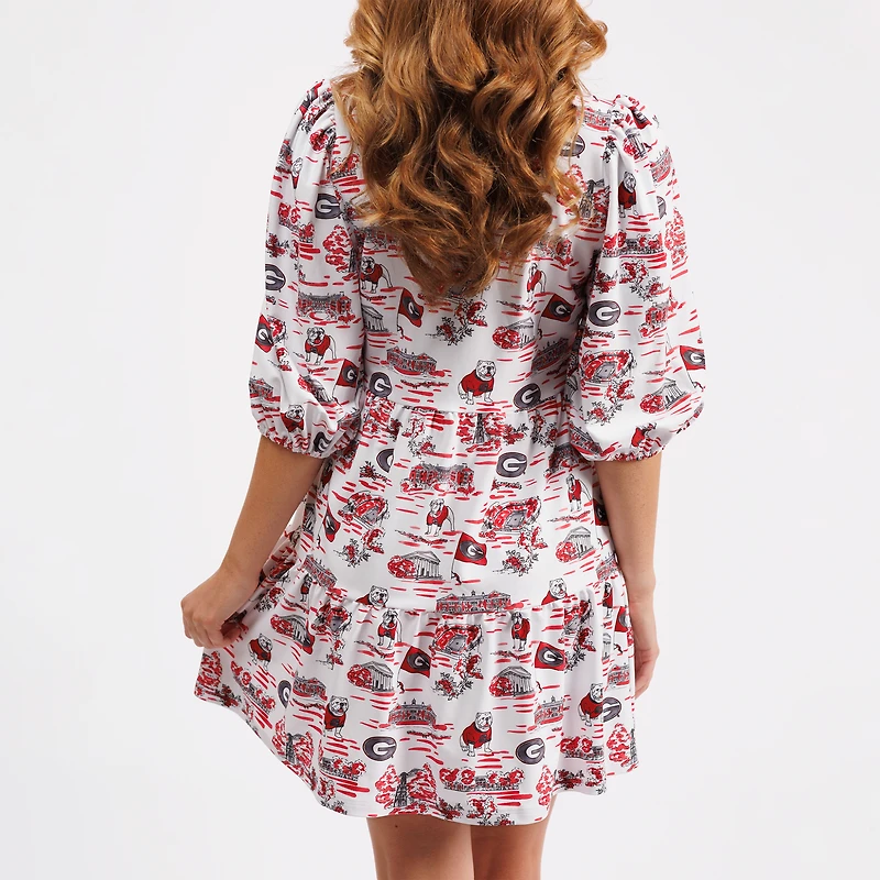 Smith & Quinn Red Georgia Bulldogs Tory Tiered Dress
