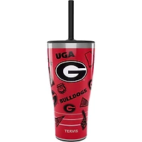Gobelet Tervis Georgia Bulldogs de 30 oz avec couvercle en paille