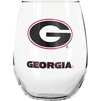 Verre à vin sans pied Georgia Bulldogs de 15 oz avec bouchon pour bouteille de vin de The Memory Company