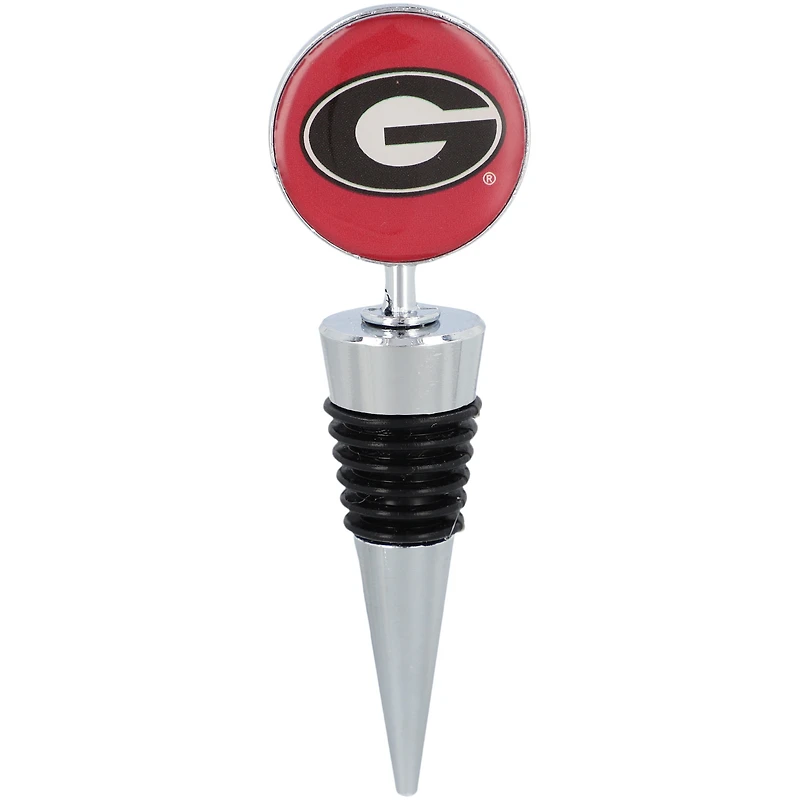 Verre à vin sans pied Georgia Bulldogs de 15 oz avec bouchon pour bouteille de vin de The Memory Company