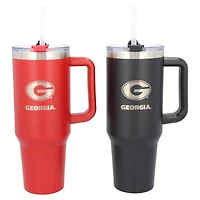 The Memory Company Géorgie Bulldogs 46oz. Ensemble de deux gobelets colossaux en acier inoxydable Home/Away