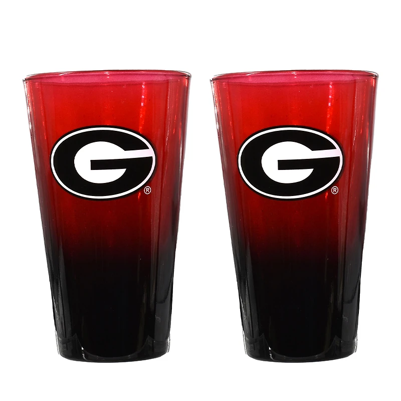 Ensemble de deux verres à bière ombrés de 473 ml (16 oz) aux couleurs des Georgia Bulldogs de The Memory Company