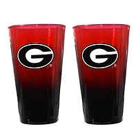 Ensemble de deux verres à bière ombrés de 473 ml (16 oz) aux couleurs des Georgia Bulldogs de The Memory Company