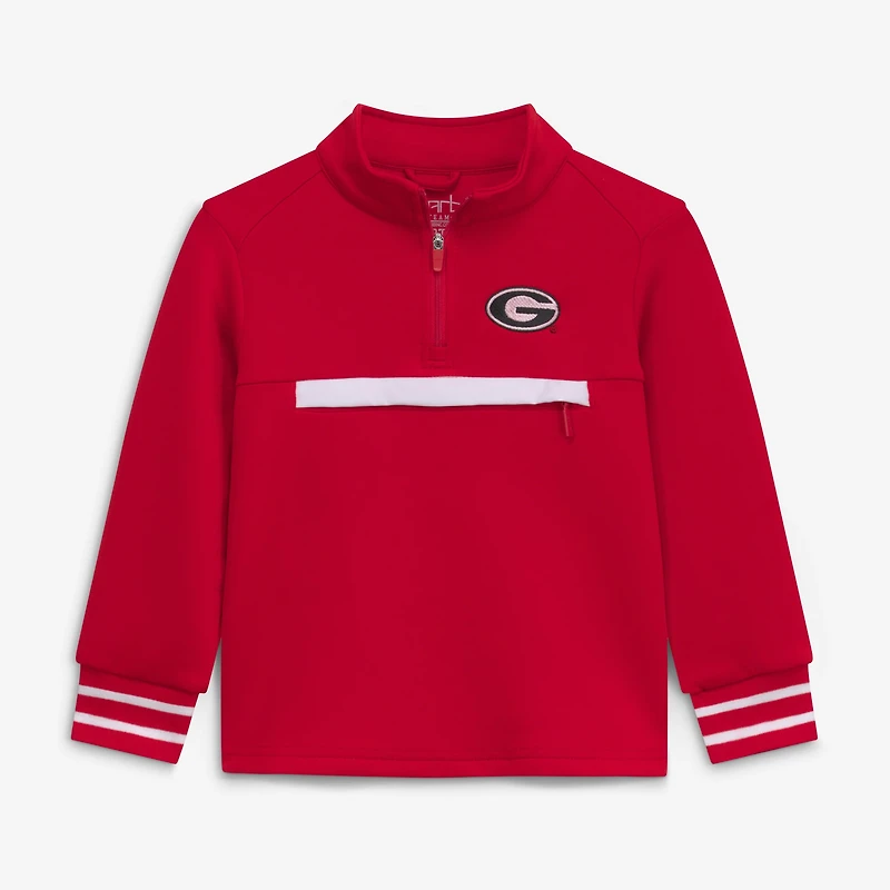 Toddler Garb Red Georgia Bulldogs Atlas Quarter-Zip Tri-Blend Pullover