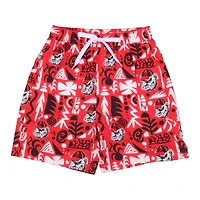 Toddler Wes & Willy  Red Georgia Bulldogs Allover Print Swim Shorts