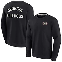 Sweat-shirt unisexe Fanatics noir Georgia Bulldogs, ultra doux, à col rond.