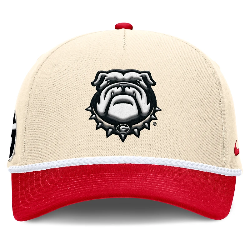 Unisex Nike Natural Georgia Bulldogs 2026 Primetime Natural 5-Panel Rope 2-Tone Rise Hat