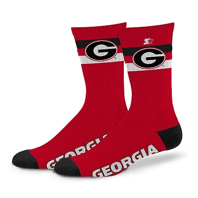 Chaussettes unisexes Starter Georgia Bulldogs Team Color à deux bandes