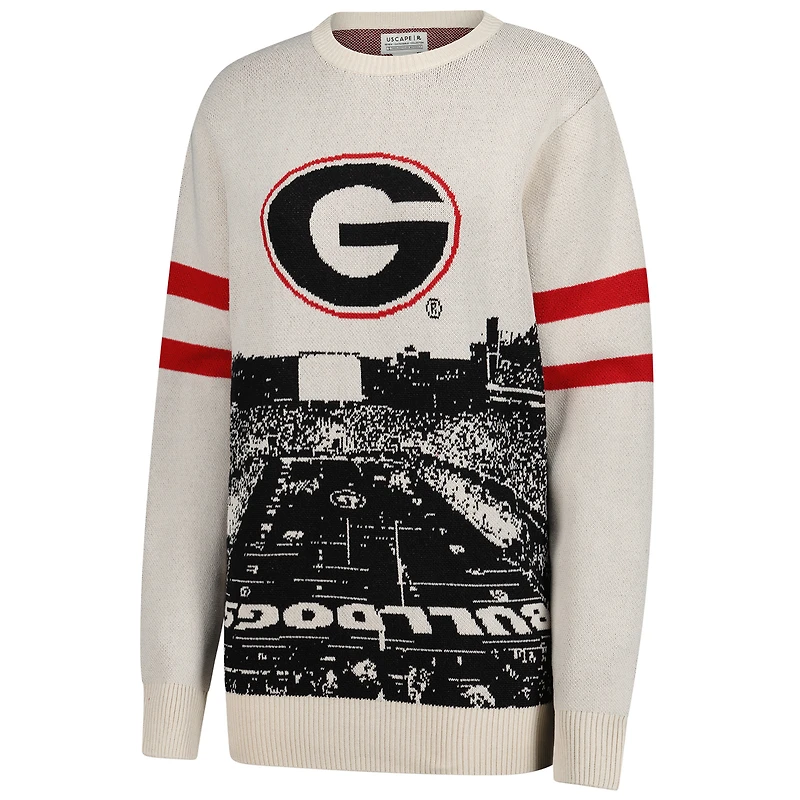 Unisex Uscape Apparel  Cream Georgia Bulldogs Renew Knit Stadium Sweater