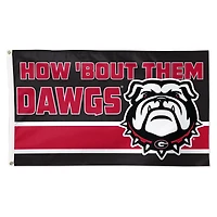 Drapeau de luxe WinCraft Georgia Bulldogs 91 x 152 cm (3 pi x 5 pi) à une face avec slogan de l'équipe