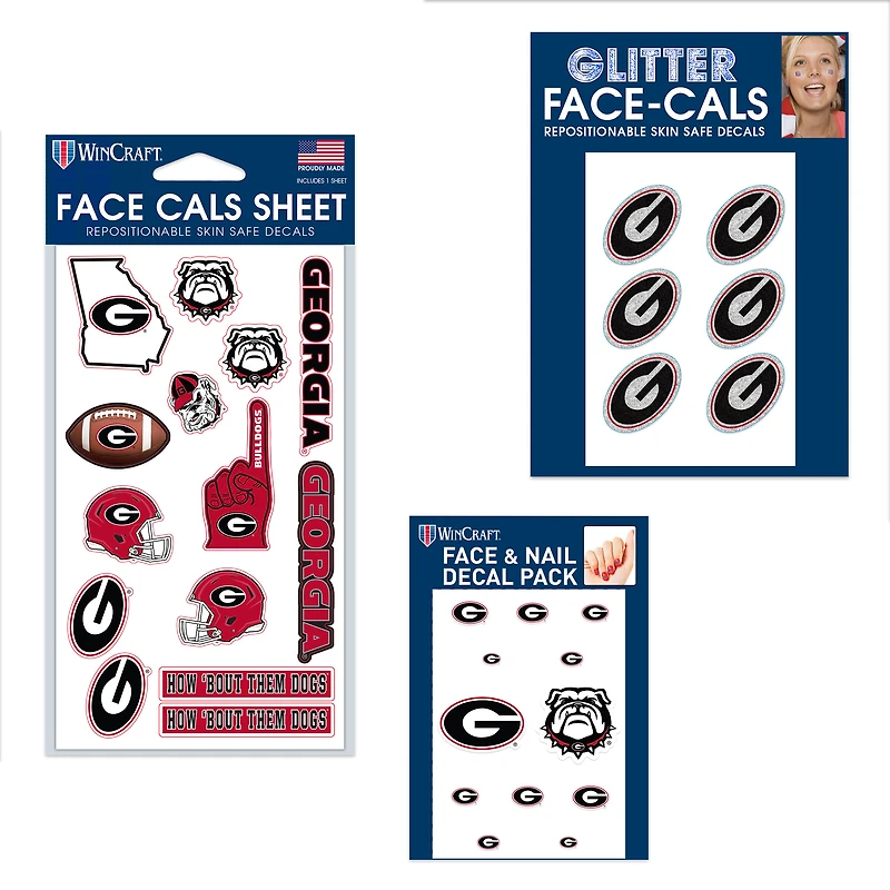 WinCraft Georgia Bulldogs Ensemble de tatouages ​​sans eau 4" x 7"
