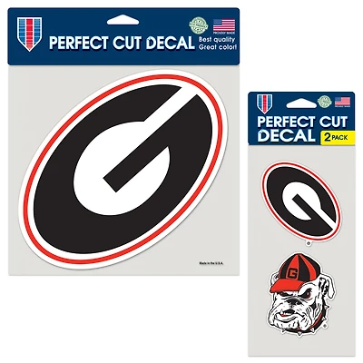 Lot de trois autocollants WinCraft Georgia Bulldogs Perfect Cut