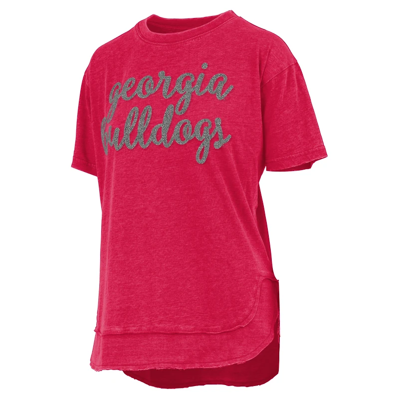 Women's Pressbox  Red Georgia Bulldogs Poncho T-Shirt