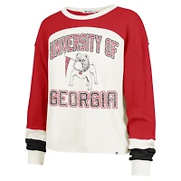 Women's '47  Cream Georgia Bulldogs Double Header Curve Raglan Long Sleeve T-Shirt