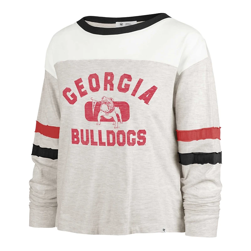 T-shirt à manches longues pour femme '47 Oatmeal Georgia Bulldogs Vault All Class Lena