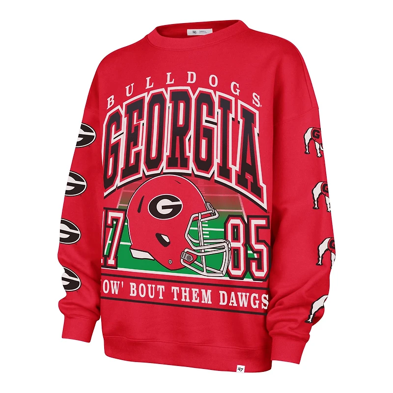 Sweat-shirt oversize rouge « 47 Georgia Bulldogs Go Big » pour femme