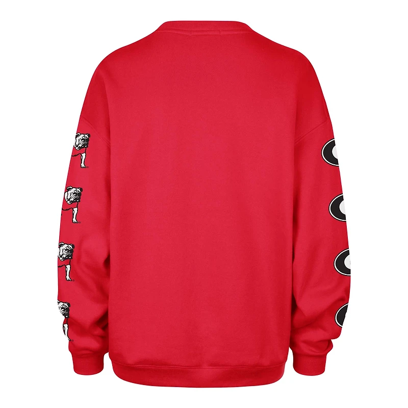 Women's '47 Red Georgia Bulldogs Go Big Oversized Pullover Sweatshirt