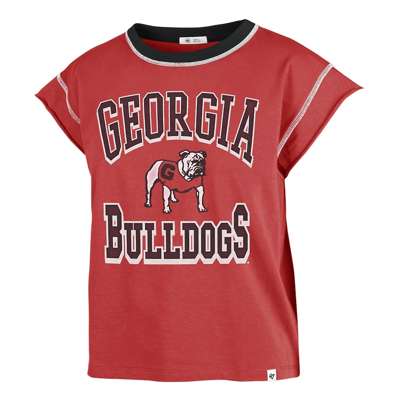 T-shirt pour femme '47 Red Georgia Bulldogs Sound Up Maya Cutoff