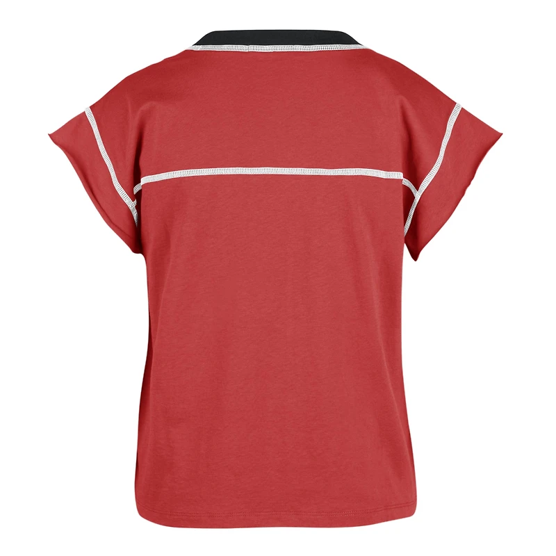 T-shirt pour femme '47 Red Georgia Bulldogs Sound Up Maya Cutoff