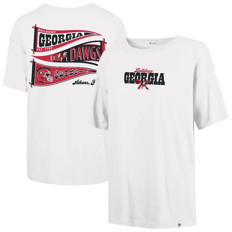 T-shirt Sadie pour femmes, fanion blanc des Georgia Bulldogs, année 47