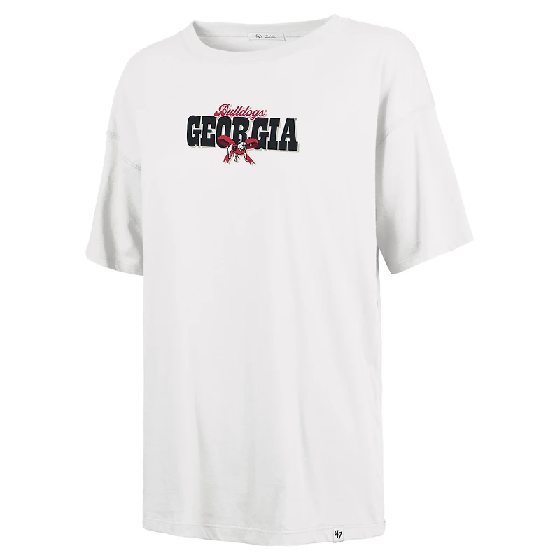 T-shirt Sadie pour femmes, fanion blanc des Georgia Bulldogs, année 47