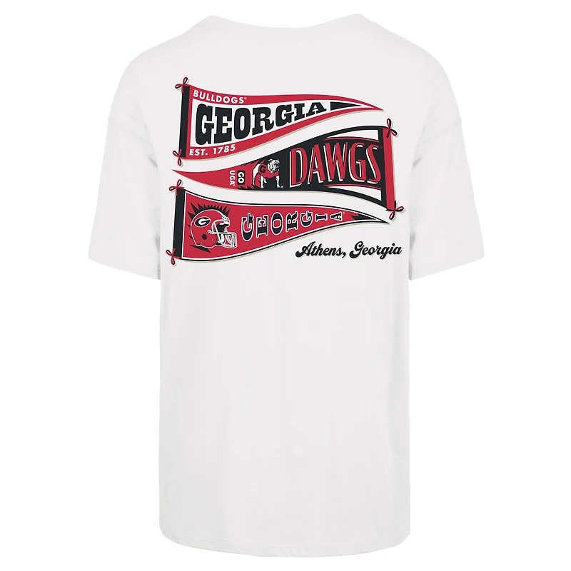 Women's '47 White Georgia Bulldogs Pennant Sadie T-Shirt