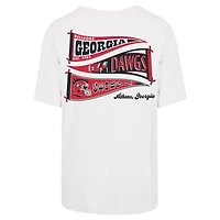 Women's '47  White Georgia Bulldogs Pennant Sadie T-Shirt