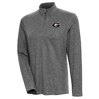 Women's Antigua  Heather Black Georgia Bulldogs Confront Quarter-Zip Pullover Top