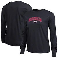 Women's Champion Red Georgia Bulldogs Arch Over Logo Long Sleeve T-Shirt