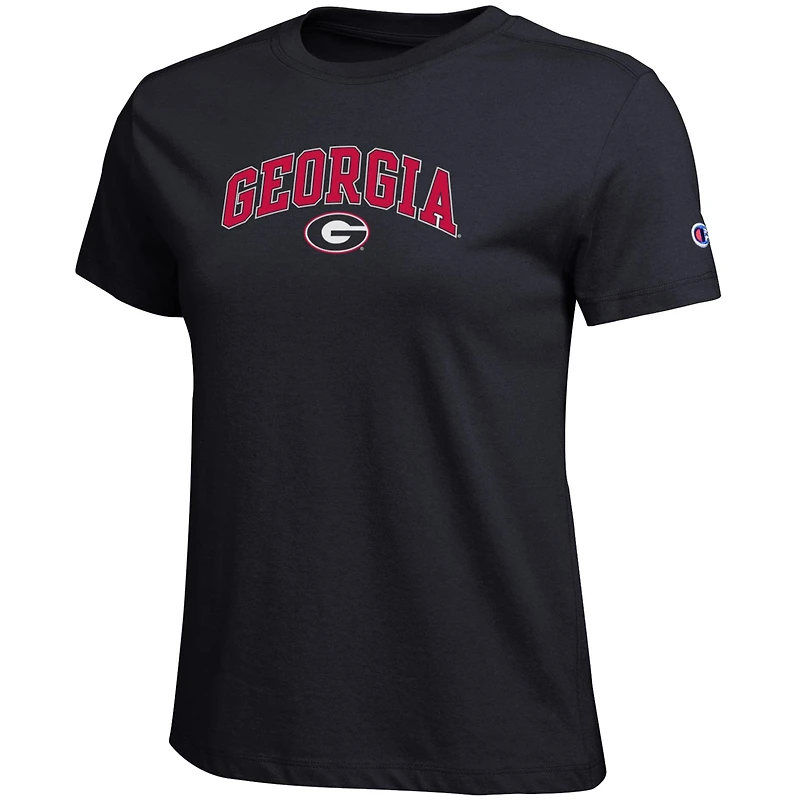 Women's Champion  Black Georgia Bulldogs Arched Over Logo T-Shirt