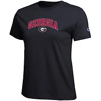Women's Champion  Black Georgia Bulldogs Arched Over Logo T-Shirt
