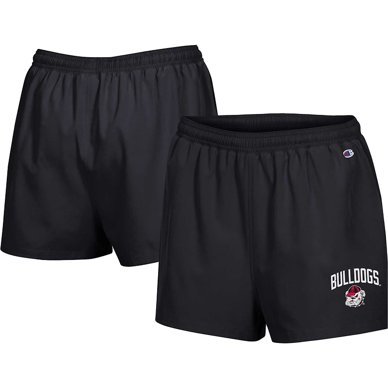 Short taille haute de supporter football des Bulldogs Géorgie Champion pour femme, noir