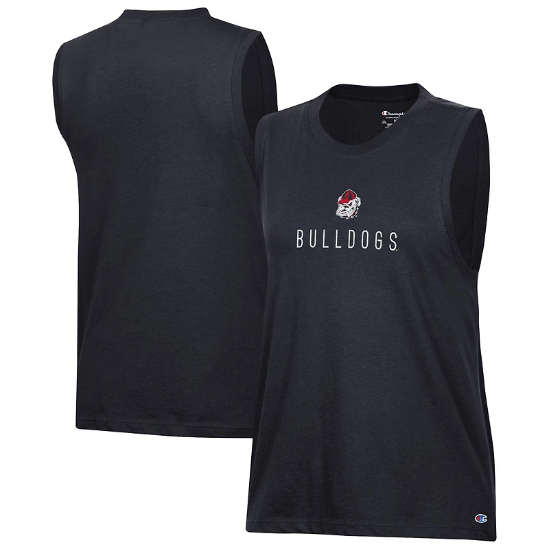 Débardeur féminin Champion Black Georgia Bulldogs Lifestyle