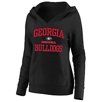 Pull à col cranté Heart & Soul Champion Black Georgia Bulldogs grande taille pour femme