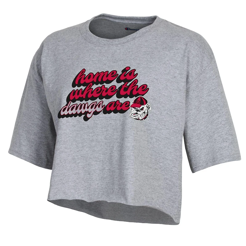 T-shirt court Boyfriend Champion Georgia Bulldogs pour femme, gris