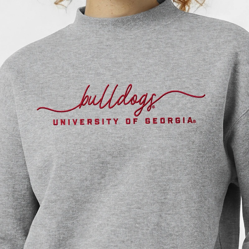Women's Champion  Gray Georgia Bulldogs Triumph Mock Neck Sweatshirt