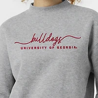 Women's Champion  Gray Georgia Bulldogs Triumph Mock Neck Sweatshirt