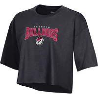 T-shirt court pour femme Champion Heather Charcoal Georgia Bulldogs Boyfriend