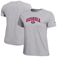 Women's Champion  Heather Gray Georgia Bulldogs Arched Over Logo T-Shirt