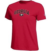 Women's Champion  Red Georgia Bulldogs Arched Over Logo T-Shirt