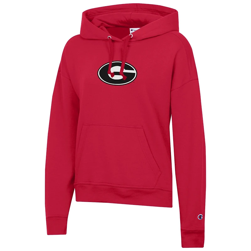 Sweat à capuche en polaire Powerblend Champion Red Georgia Bulldogs pour femme