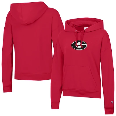 Women's Champion Red Georgia Bulldogs Powerblend Fleece Hoodie
