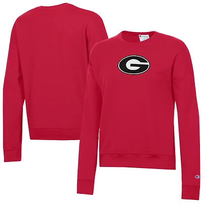 Women's Champion Red Georgia Bulldogs Powerblend Sweatshirt