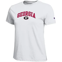 Women's Champion  White Georgia Bulldogs Arched Over Logo T-Shirt