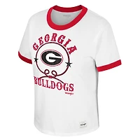 Women's Colosseum x Wrangler White Georgia Bulldogs Freehand Ringer T-Shirt